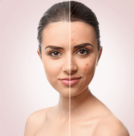 Woman with glowing, youthful skin